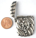 Sterling Silver Stamp Case Victorian Chatelaine Fob Pendant Accessory 1890s American