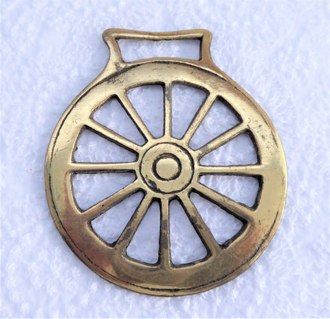 Wagon Wheel Horse Brass Geometric England Souvenir 1890s Ornament