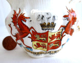 Shelley Wileman Dainty Creamer Crested Arms Of Wales Dragons Jug 1890s