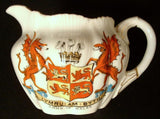 Shelley Wileman Dainty Creamer Crested Arms Of Wales Dragons Jug 1890s