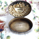Hallmarked Sterling Silver Box Pill Box English 1898 Victorian Adie Lovekin