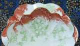 Wileman Shelley Cup And Saucer With Plate Trio Empire Rust And Green