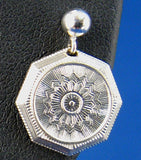 Earrings Solid 14kt Gold From Antique Cufflink Engraved Starburst Edwardian