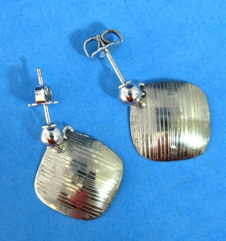 Earrings 14kt Gold Posts Coin Silver Cufflinks Engraved English Repurposed