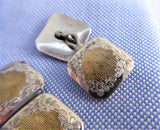 Cufflinks Sterling Silver 10k Gold Floral Engraved 1900 Hinged Cuff Links