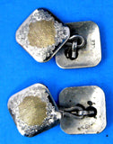 Cufflinks Sterling Silver 10k Gold Floral Engraved 1900 Hinged Cuff Links