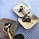 Cufflinks Sterling Silver 10k Gold Floral Engraved 1900 Hinged Cuff Links