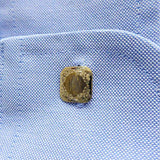 Cufflinks Sterling Silver 10k Gold Floral Engraved 1900 Hinged Cuff Links