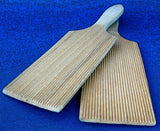 Edwardian Butter Paddles Pair Corrugated Hands Maple Kitchen Tools 1900 Gadgets