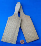 Edwardian Butter Paddles Pair Corrugated Hands Maple Kitchen Tools 1900 Gadgets