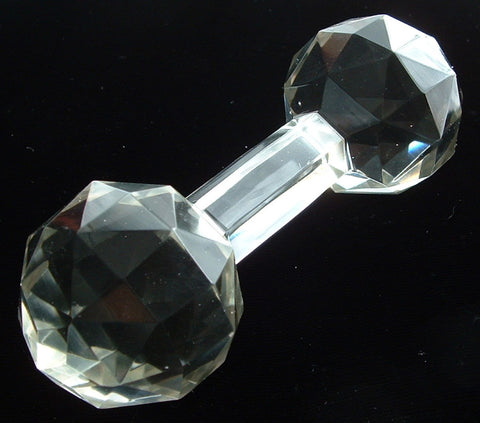 Crystal Barbell Kniferest Edwardian Carving Rest Large Faceted Barbell 1900-1910s