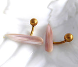 Antique Cuff Links Mother Of Pearl Bar Spar Ball And Post Back 1900 Gold Filled