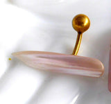 Antique Cuff Links Mother Of Pearl Bar Spar Ball And Post Back 1900 Gold Filled