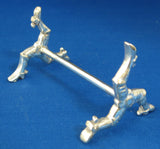 Antique Kniferest Isle Of Man Booted Feet Spurs Silver Plate Edwardian 1900-1910