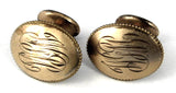Edwardian Cufflinks Gold Filled Bean Back Initials W G M 1900-1910 Engraved Cuff Links