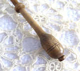 Edwardian Lace Bobbin Hand Turned Treen Pillow Lace 1900 Fruit Wood