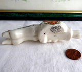 Edwardian Carlton Ware Crested China Pigs Foot And Hand Bolton Trotter 1900-1910s