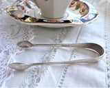 Edwardian Era Sugar Tongs English Spoon Ends EPNS James Dixon Shefflield