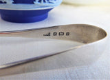 English Hallmarked Sugar Tongs Sterling Silver John Gilbert 1900 Birmingham Spoon Ends