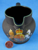 Wedgwood Pitcher Black Basalt Kenlock Ware Jug Royal Visit Niagra Canada 1901