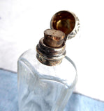 Edwardian Sterling Silver Lid Perfume Sal Volatile Bottle Hand Engraved 1902 Repousse
