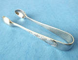 Floral Edwardian English Sugar Tongs Spoon Ends 1910s EPNS Silver Plated