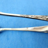 Floral Edwardian English Sugar Tongs Spoon Ends 1910s EPNS Silver Plated
