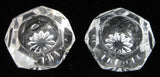English Salt Dip Pair Antique Honeycomb Diamond Cut Glass 1910-1920s Open Salts