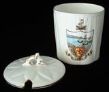 Shelley Dainty Crested Largs Scotland Jam Jar And Lid 1930s Mustard Pot