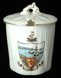 Shelley Dainty Crested Largs Scotland Jam Jar And Lid 1930s Mustard Pot