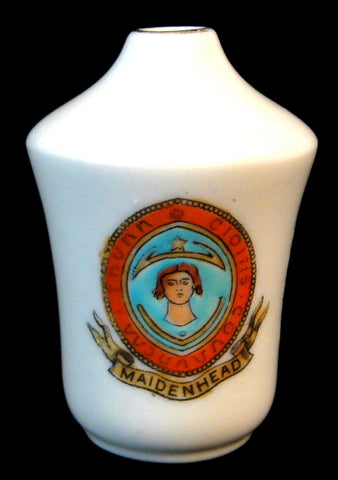 Shelley Crested Roman Urn Maidenhead Crest Late Foley 1910s Miniature Vase
