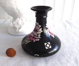 Shelley China Carnations Vase Art Deco Black England 1910s Pink Carnations