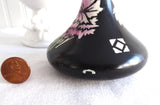 Shelley China Carnations Vase Art Deco Black England 1910s Pink Carnations