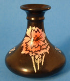 Shelley China Carnations Vase Art Deco Black England 1910s Pink Carnations