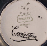 Shelley China Carnations Vase Art Deco Black England 1910s Pink Carnations