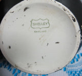 Art Nouveau Vase Shelley China Black Roses Art Pottery Antique 1920s Matte Black