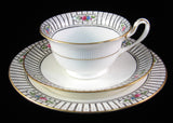 Shelley England Cup Saucer And Plate Roses Stripes 1915 Rare Milton Shape