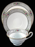 Shelley England Cup Saucer And Plate Roses Stripes 1915 Rare Milton Shape
