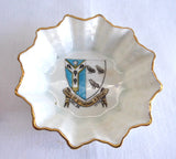 Shelley Crested China Dish Thomas Becket Souvenir Canterbury 1910s Open Salt