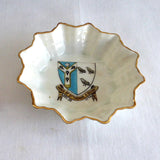 Shelley Crested China Dish Thomas Becket Souvenir Canterbury 1910s Open Salt