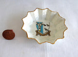 Shelley Crested China Dish Thomas Becket Souvenir Canterbury 1910s Open Salt