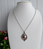 English Hallmarked Pocket Watch Fob Sterling Silver 10ct Rose Gold Hand Pierced 1915