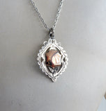 English Hallmarked Pocket Watch Fob Sterling Silver 10ct Rose Gold Hand Pierced 1915