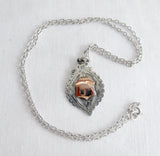 English Hallmarked Pocket Watch Fob Sterling Silver 10ct Rose Gold Hand Pierced 1915