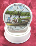 Pot And Lid Ceramic Jar Fishing In A Punt St. James's Vintage Hackney 1920s