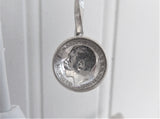 Necklace Earrings George V Threepence Salt Spoons Sterling Silver Barley Twist 1920s Chain