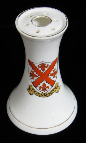 Shelley Hat Pin Holder Antique 1920s Vanity Crested China Souvenir Teignmouth