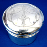English Silver Plate Jar Art Deco 1920s Hand Engraved Flower Basket