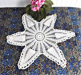 Large Pineapple Doily English Thread Crochet 6 Point Star Hand Made 1920s