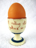Motto Ware Egg Cup England A Rolling Stone Gathers No Moss 1920s Aller Vale